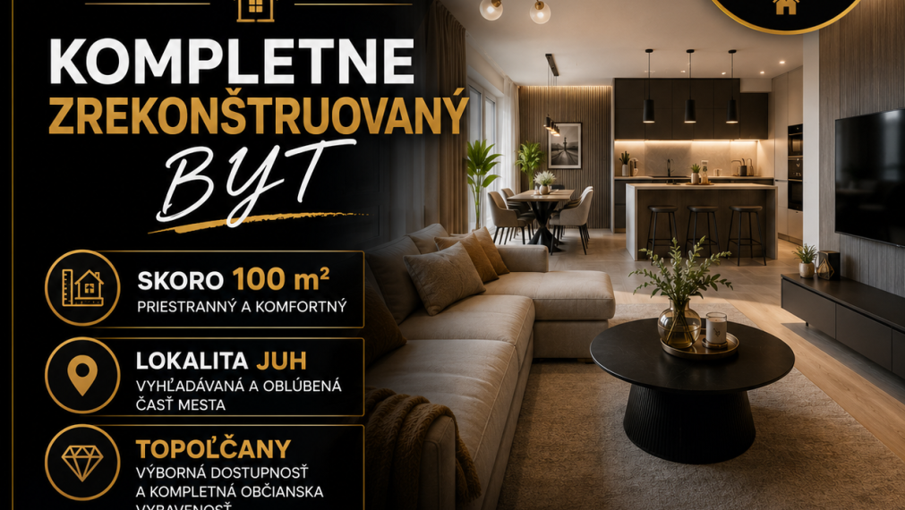 🏡 UŽ ČOSKORO V PONUKE - ✨ KOMPLETNE ZREKONŠTRUOVANÝ 4 IZBOVY BYT