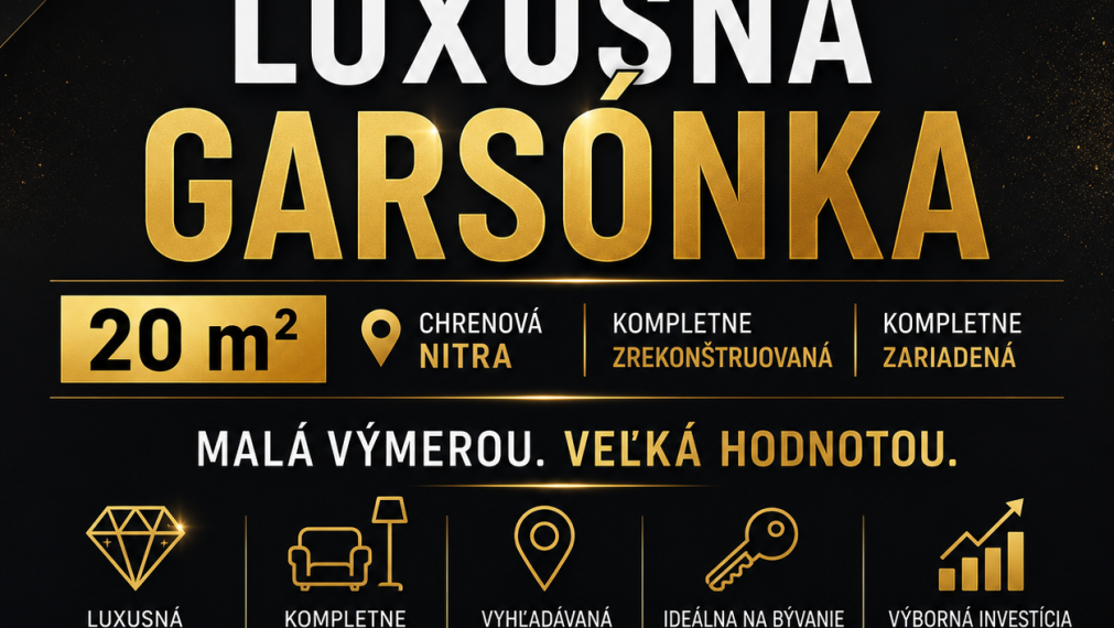 HORÚCA NOVINKA I TOTO BUDE JEDNA Z NAJZAUJÍMAVEJŠÍCH GARSÓNOK V NITRE!