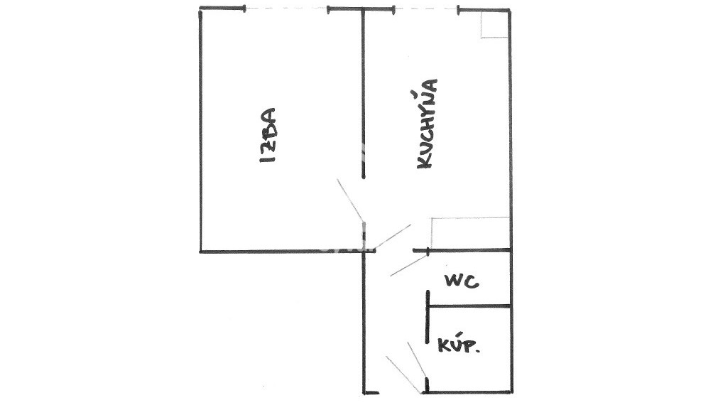 1 IZBOVY BYT - 36m2 - POVODNY STAV - PERECKA - BEZ BALKONU
