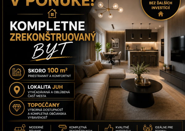 🏡 UŽ ČOSKORO V PONUKE - ✨ KOMPLETNE ZREKONŠTRUOVANÝ 4 IZBOVY BYT